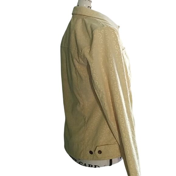 Christopher & Banks Button Front Blazer Jacket Corduroy Stretch Swirl Pattern - Picture 4 of 10